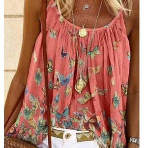 Pink Butterfly Slip Tank